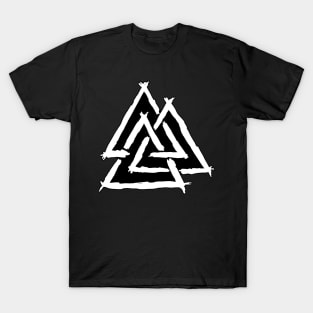 Valknut Norse Symbol (white) T-Shirt